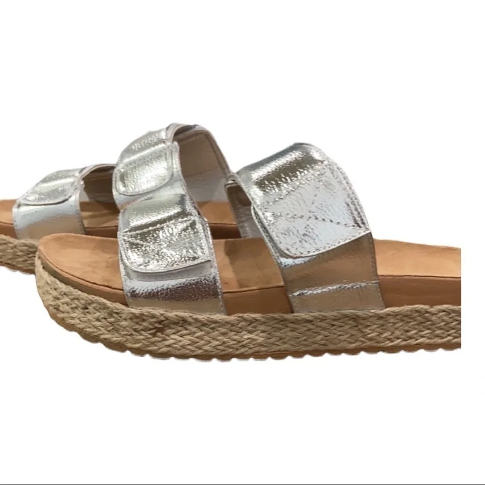 Olivia Miller Palm Cove Dual Strap Slide On Espadrille Platform Wedge Sandals 10